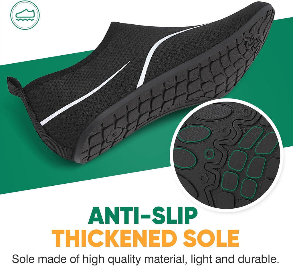 Water Shoes for Women Men Quick-Dry Beach Swim Socks with Non-Slip Sole