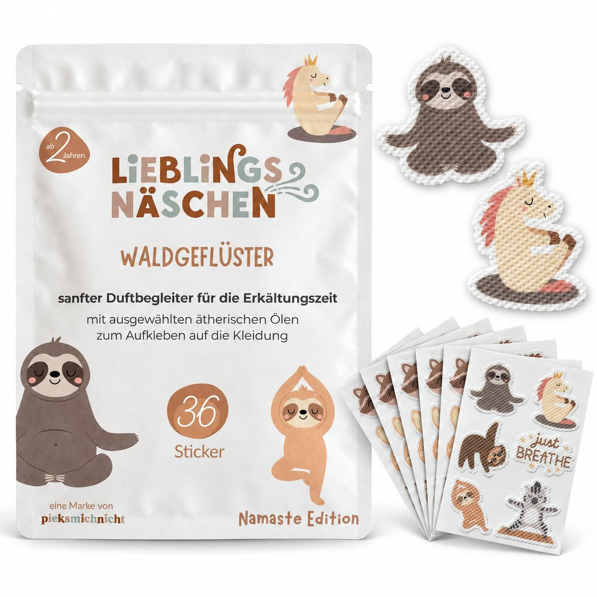 Wohltuende Duft-Sticker für die Erkältungszeit (Waldtiere)