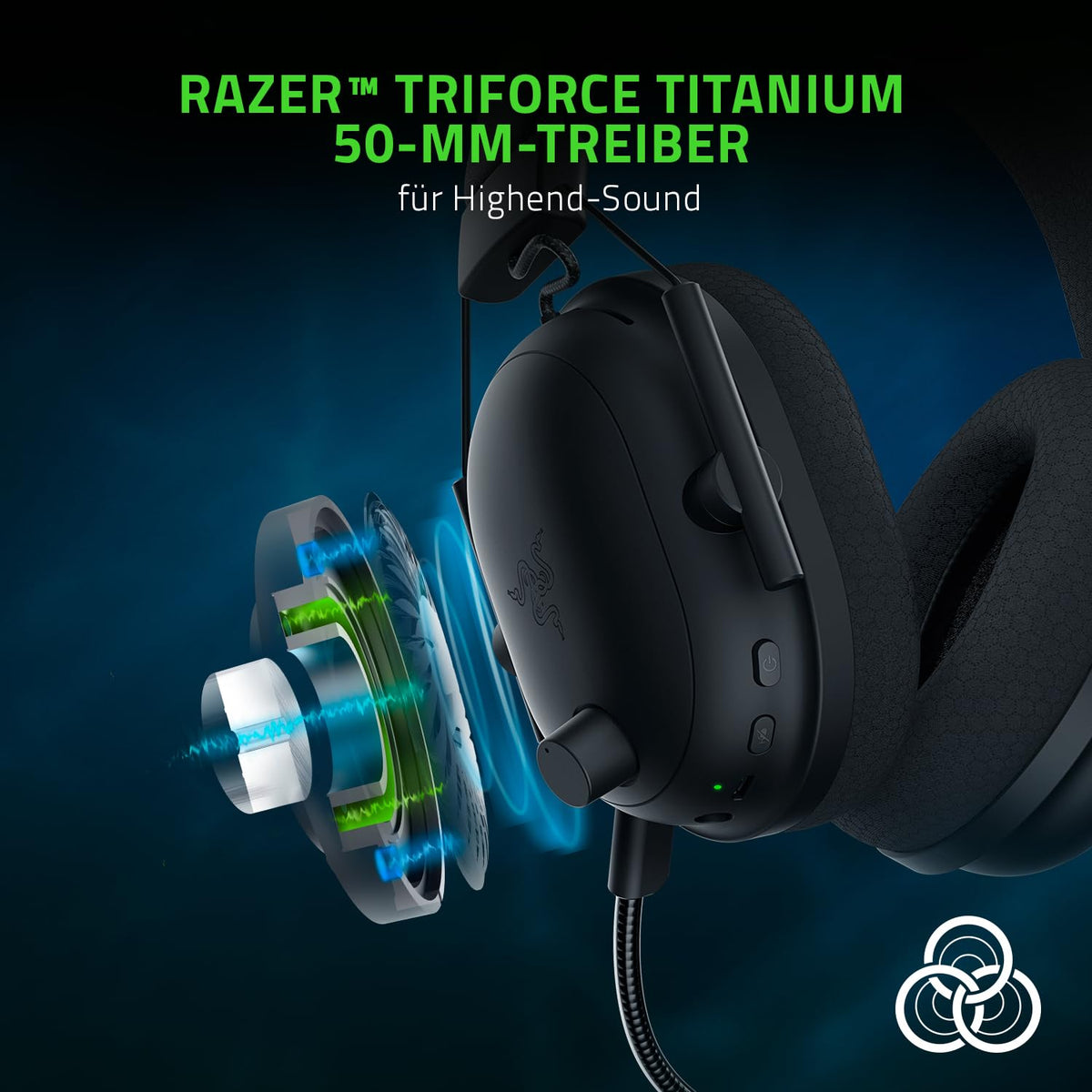 Razer BlackShark V2 X - Multi-Plattform kabelgebundenes Esports-Headset (Triforce 50mm Treiber, Erweiterte Passive Geräuschunterdrückung, 7.1 Surround Sound, Hyperclear Cardioid Mic) Grün