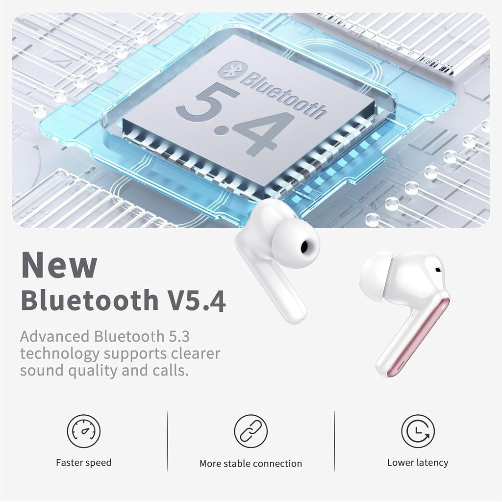 Bluetooth Kopfhörer, Kopfhörer Kabellos Bluetooth 5.4, Tiefer Bass Ohrhörer