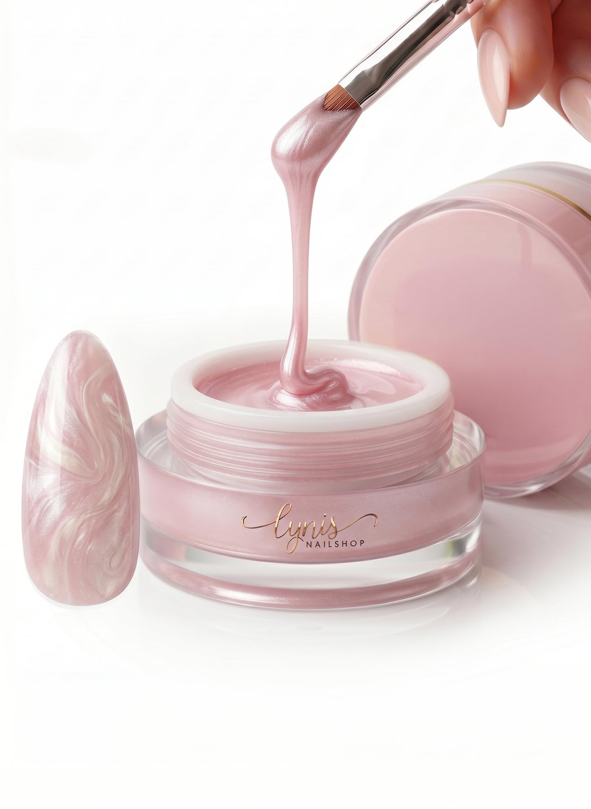 No File Aufbaugel Gelnägel ALMOND NUDE 15ml UV Gel selbstglättend o. Feilen