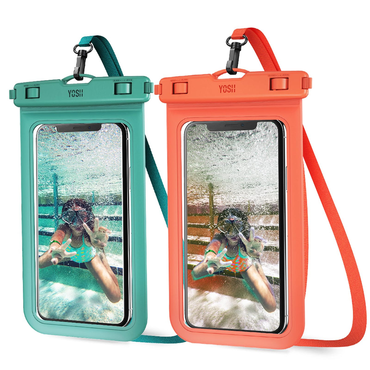 YOSH wasserdichte Handyhülle [Schwimmende & Nahtloser] 2 STK., bis zu 7,5"
