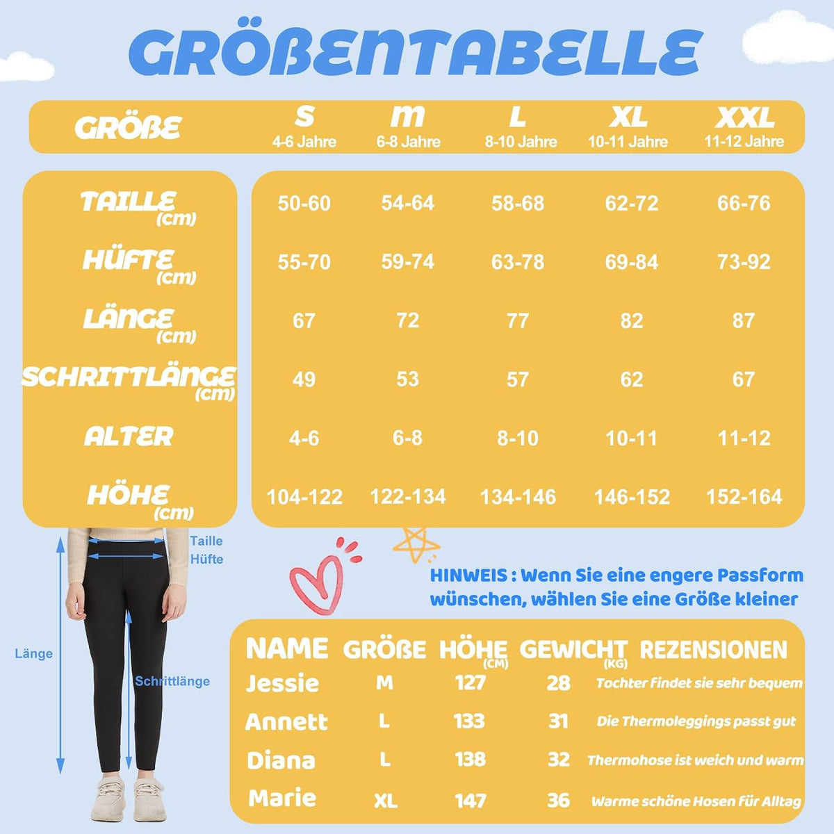 DDOBB 2er Pack Thermo Leggings Mädchen Mit Fleece High Waist
