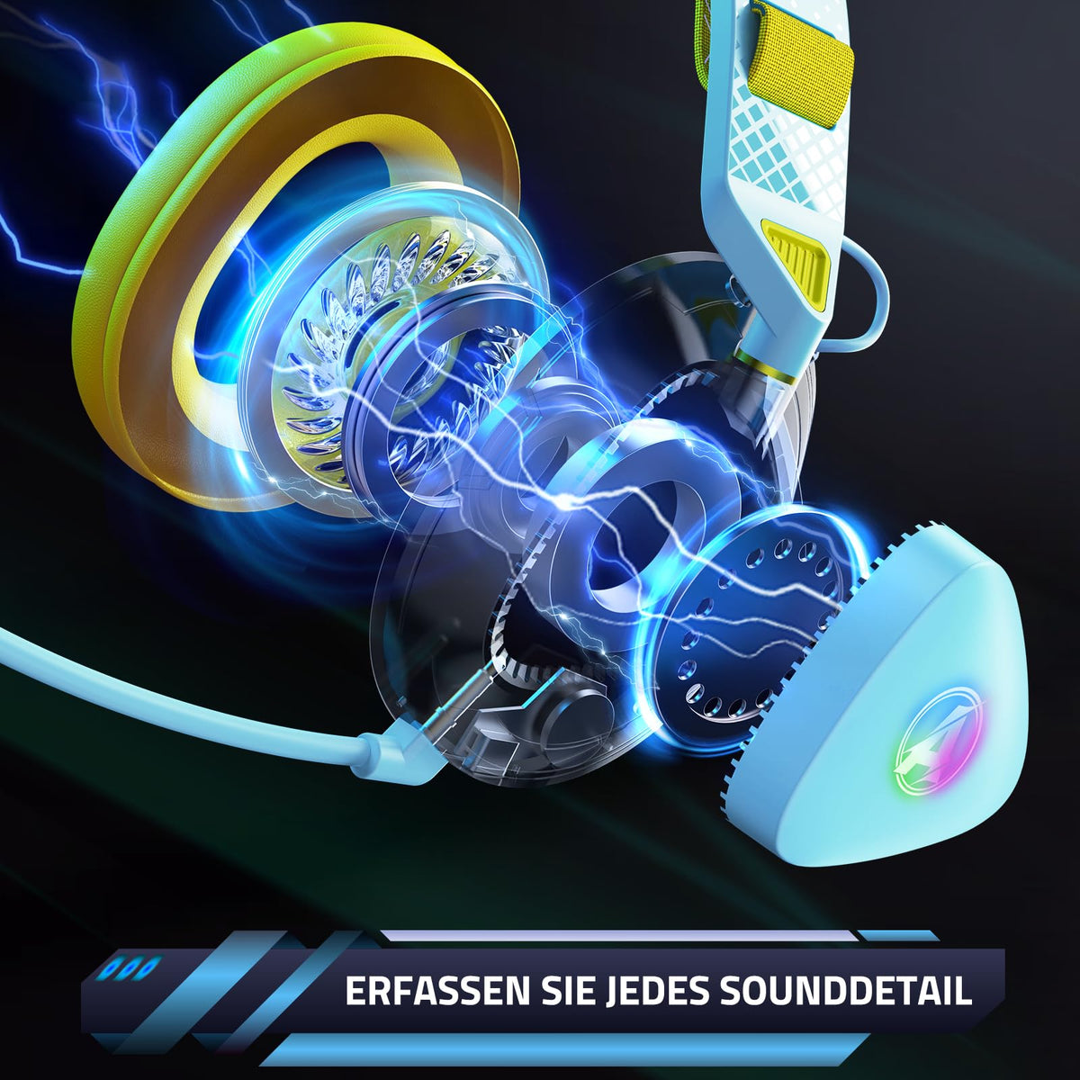 Gaming Headset Wireless für PS5 PS4 PC MAC Handy, 2.4Ghz(USB & Typ-C)+ BT
