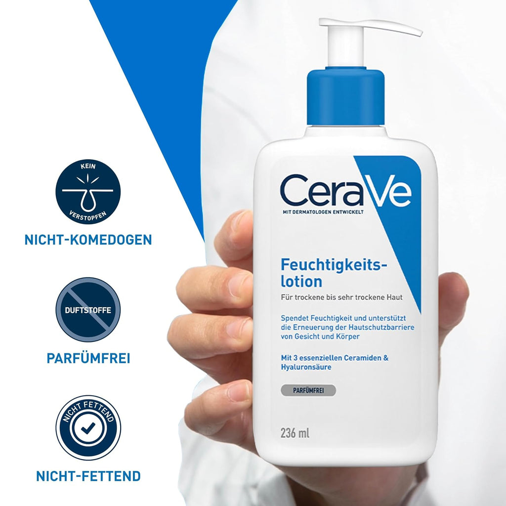 CeraVe Feuchtigkeitslotion für trockene Haut, Körper & Gesicht