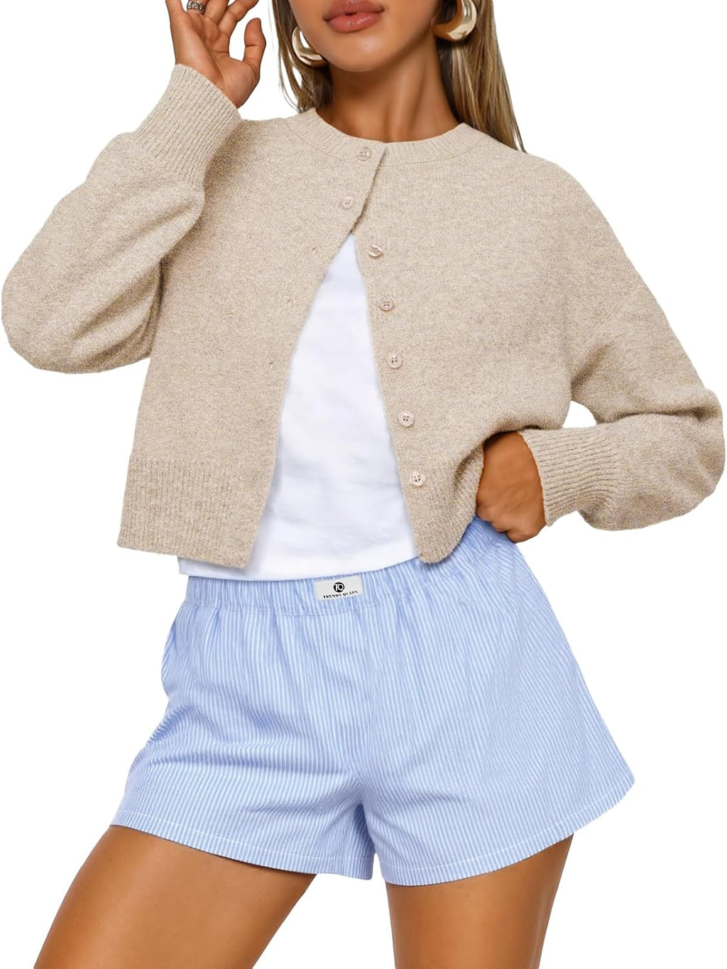 Trendy Queen Cropped Cardigan Sweaters for Women Fall Fashion Clothes 2026