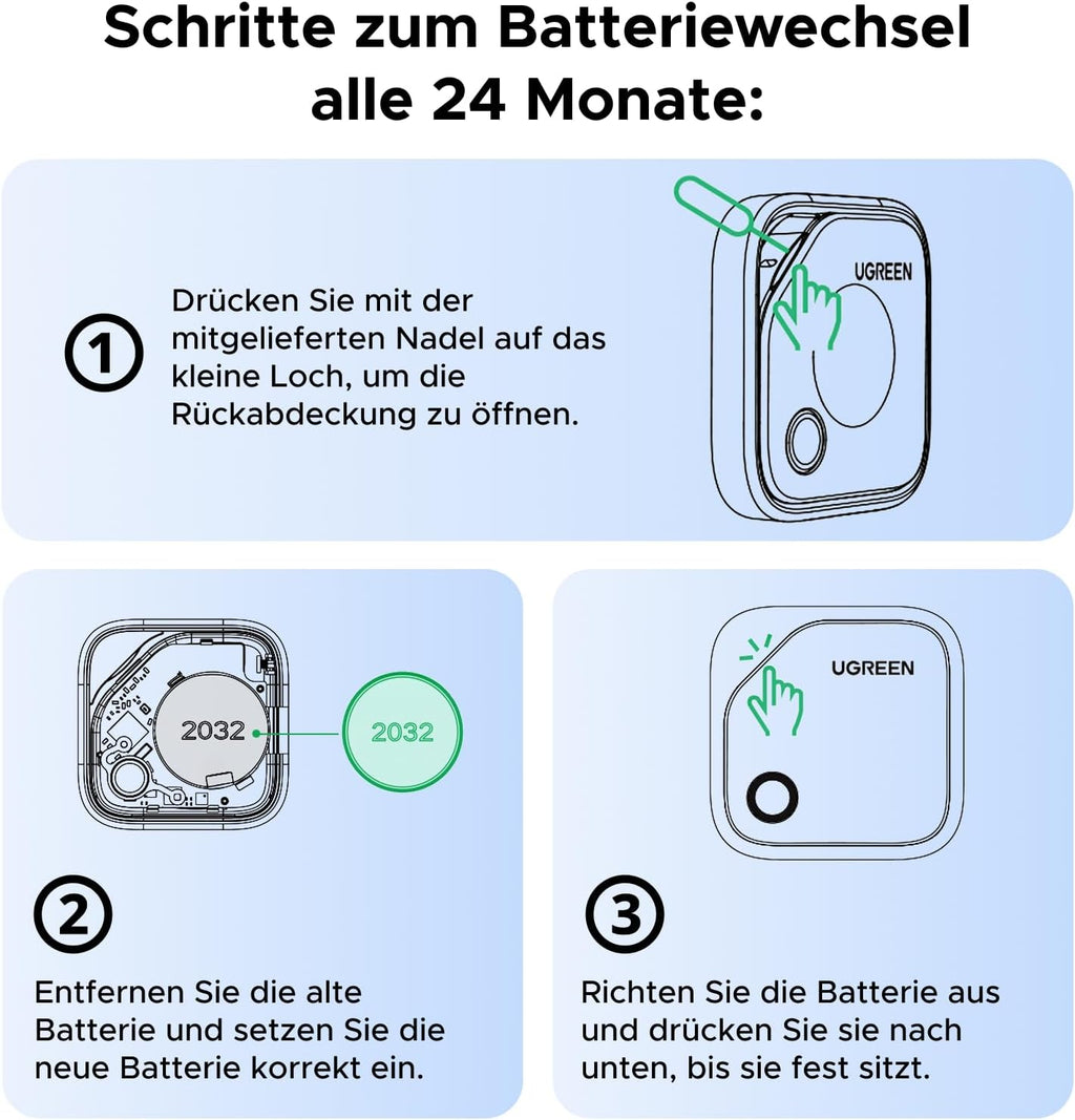 UGREEN FineTrack (4er Pack) Tracker kompatibel mit Apple Find My (nur iOS)