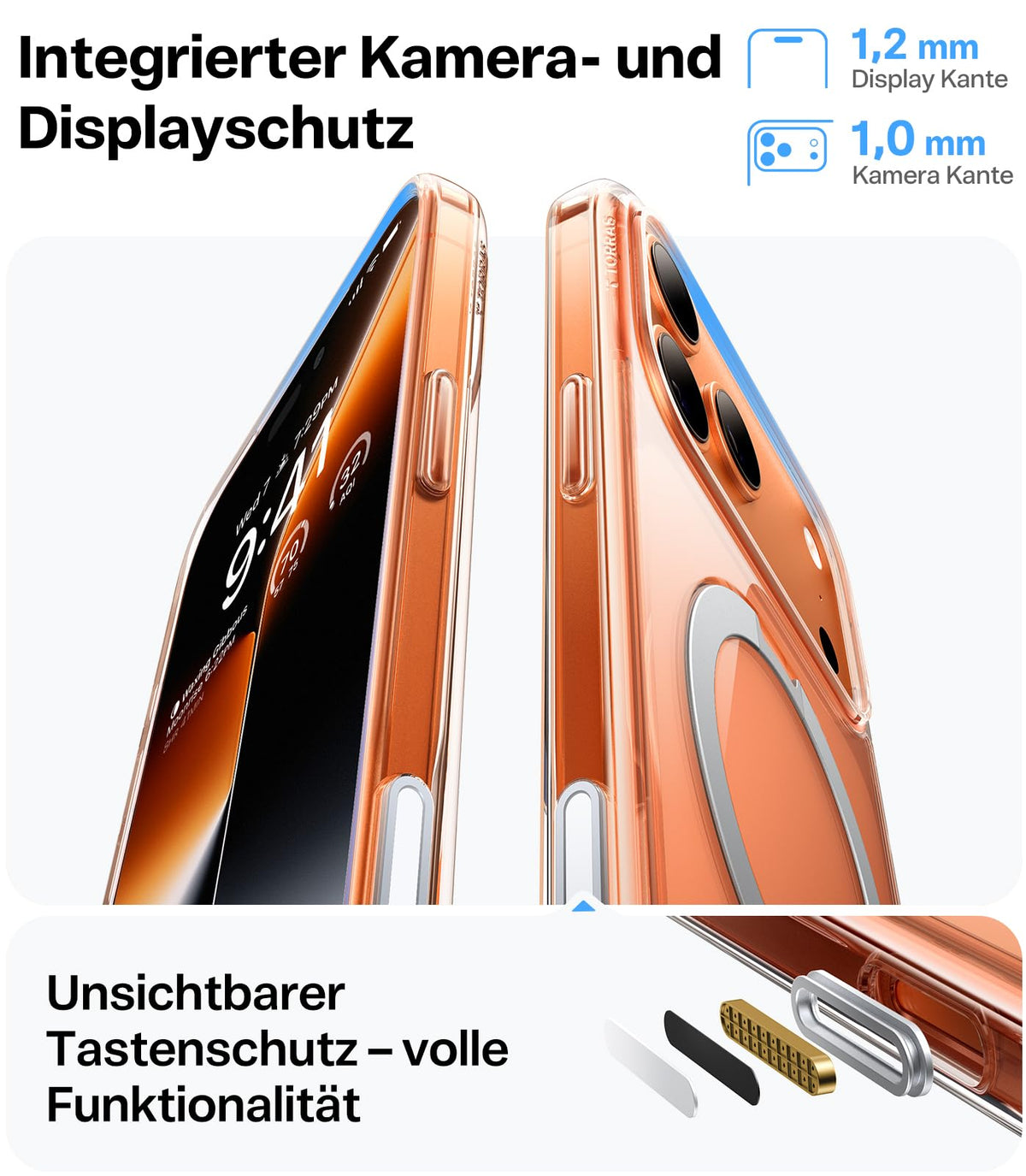 TORRAS Ostand Q3 Spin für iPhone 18 Pro Hülle für MagSafe 360°Stand Schwarz