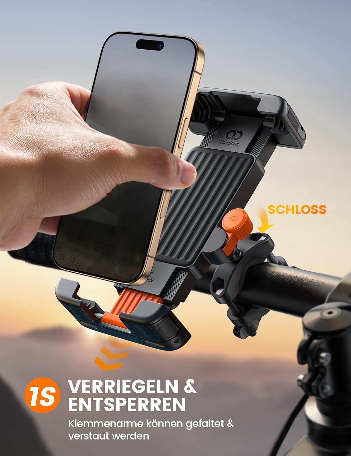 Lamicall Handyhalterung Fahrrad Lenker, Handyhalter Motorrad Halterung