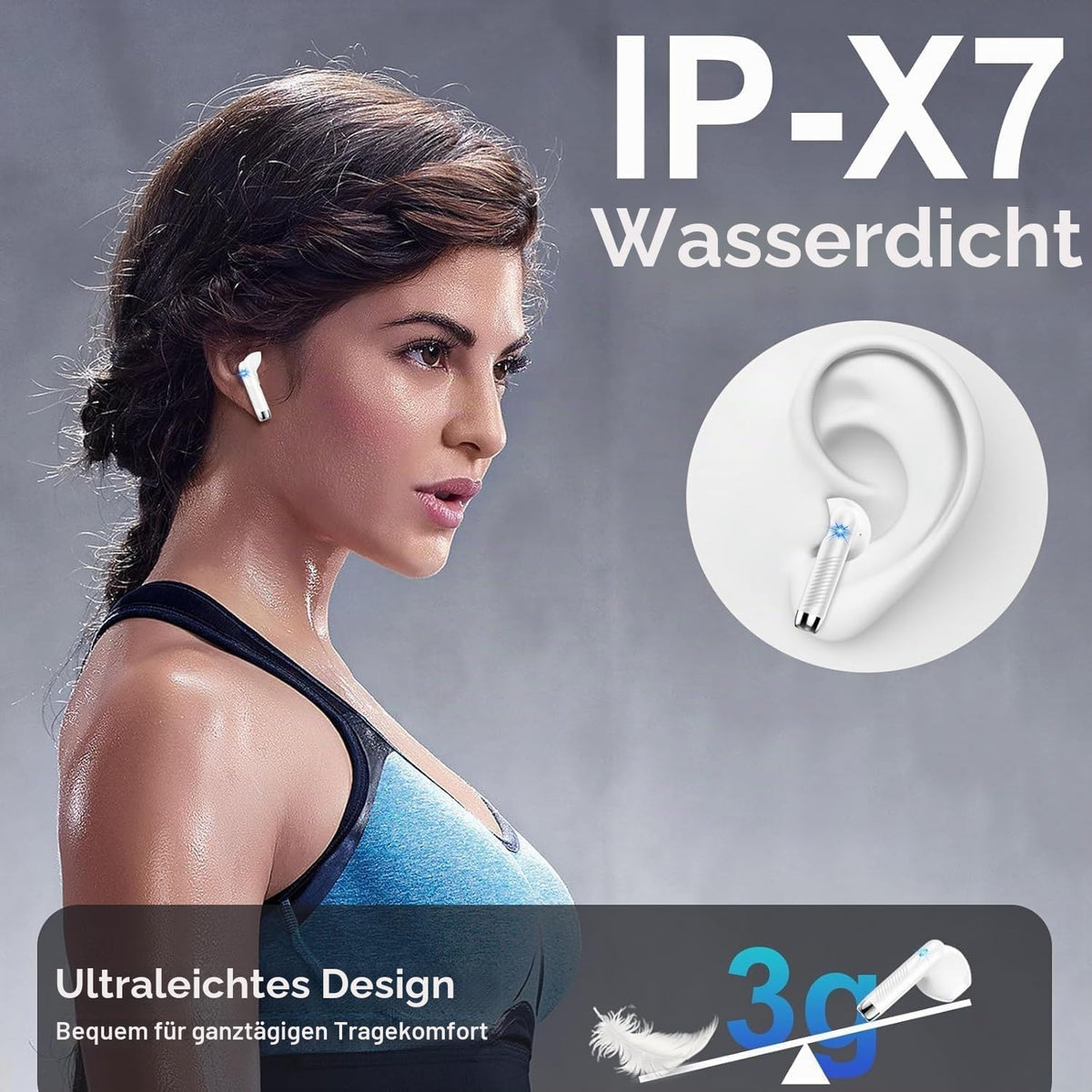Drsaec Bluetooth Kopfhörer, In Ear Kopfhörer Kabellos Bluetooth 5.4