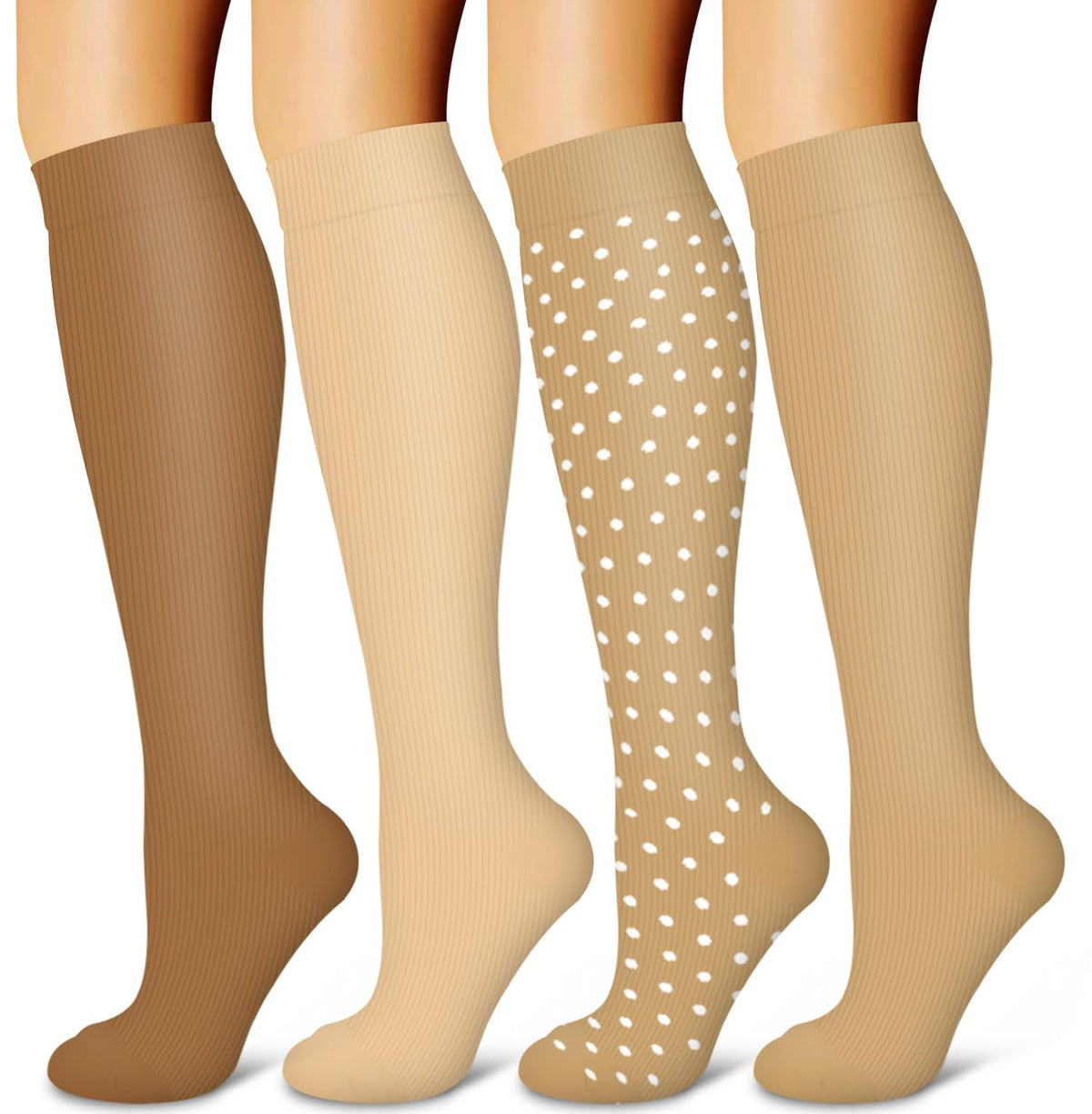 Laite Hebe 4 Pairs-Compression Socks for Women&Men Circulation-Best Support for Nurses