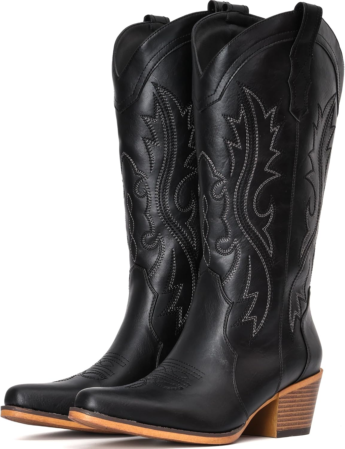 IUV Cowboystiefel für Damen Western Cowgirl Stiefel wadenhoch mit spitzer Kappe