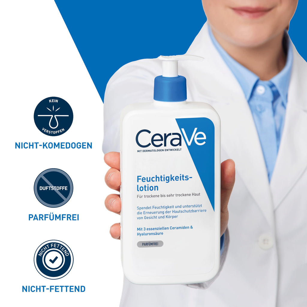 CeraVe Feuchtigkeitslotion für trockene Haut, Körper & Gesicht