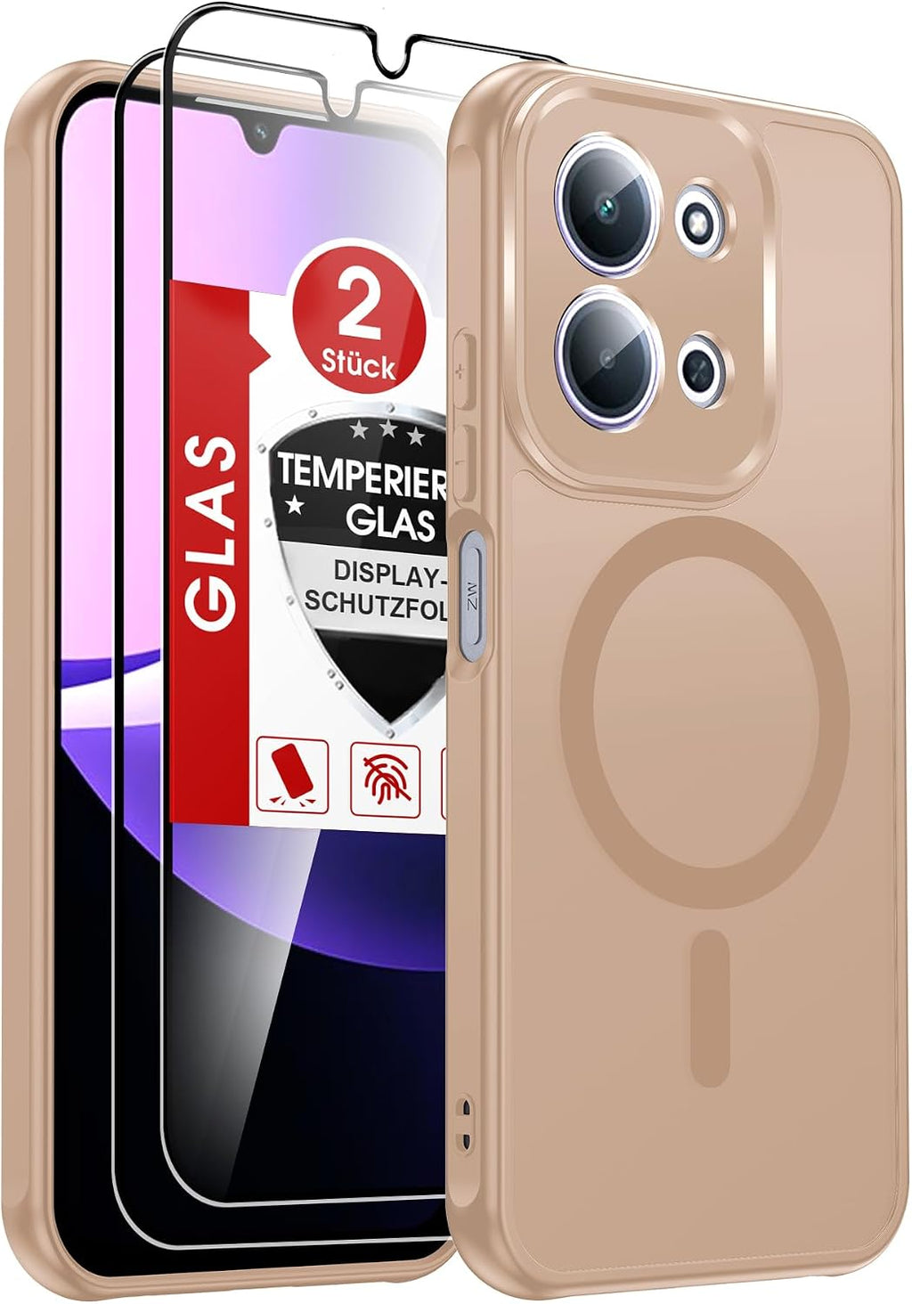 LeYi für Samsung Galaxy A06 4G Hülle für Magsafe mit 2X Panzerglas-Schwarz