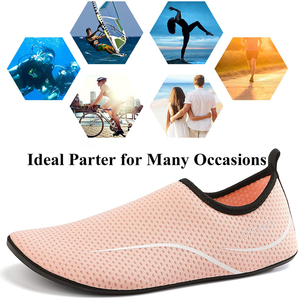 Sixspace Unisex Badeschuhe Wasserschuhe mit Rutschfester Sohle, Gr.34-47