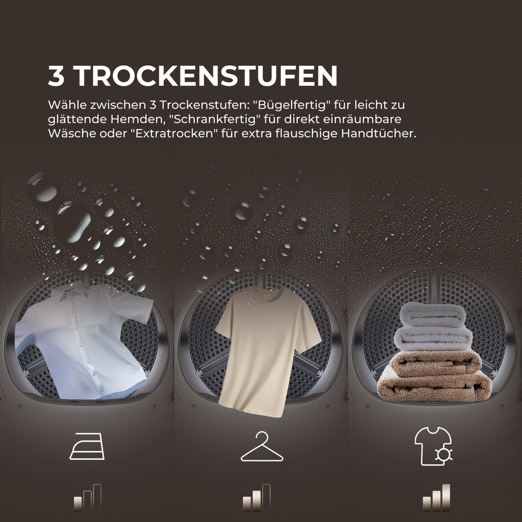 Haier Wärmepumpentrockner 9kg I G7 Serie I Klasse B I AI Power Inverter Motor, iOn Air Fresh, Pillow-Schontrommel, Automatik- & Hygiene-Programm, hOn AppI HD90-B667U1