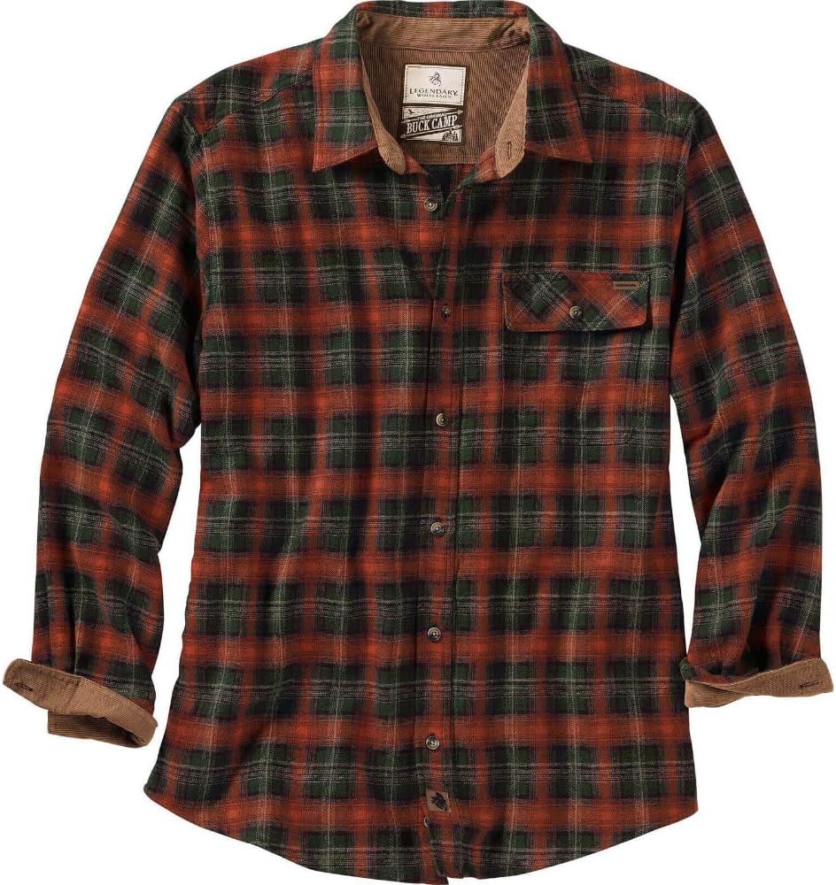 Legendary Whitetails Herren-Langarm-Flanellhemd mit Knopfleiste aus 100 % Baumwolle