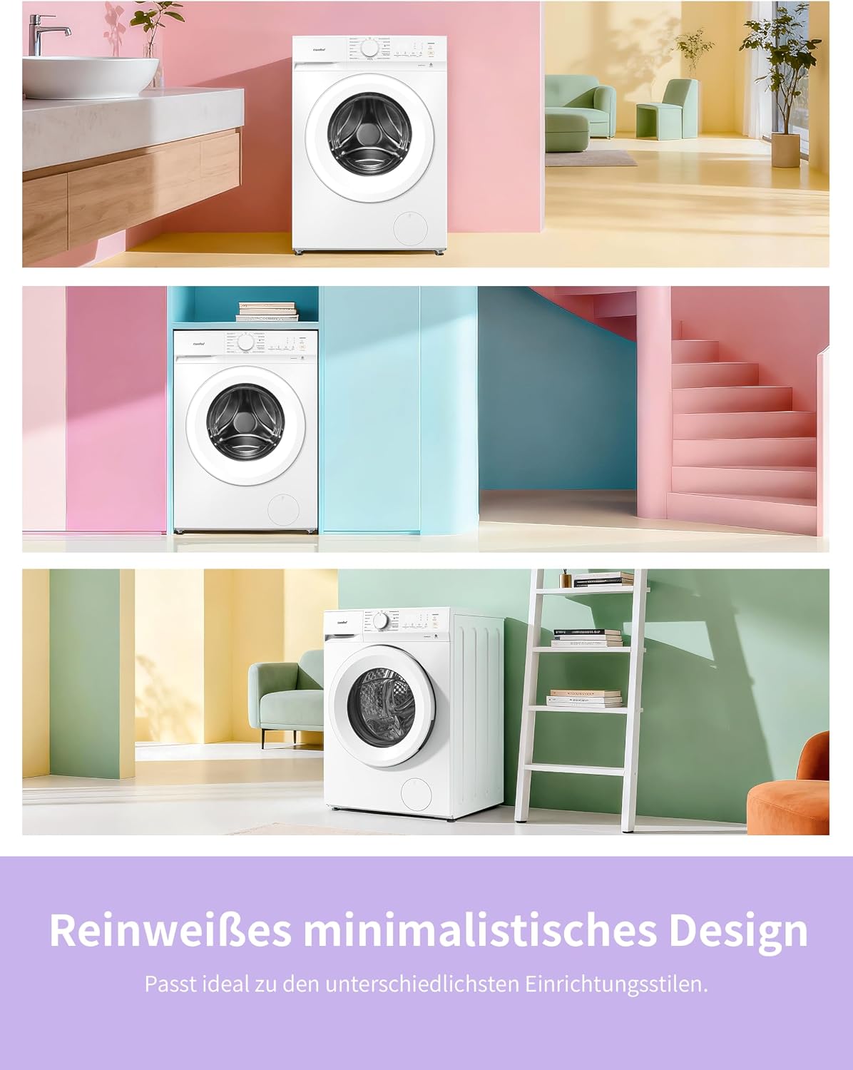 Comfee Frontlader Waschmaschine 8 kg Energieklasse A-10% weiß CF08EWP05W
