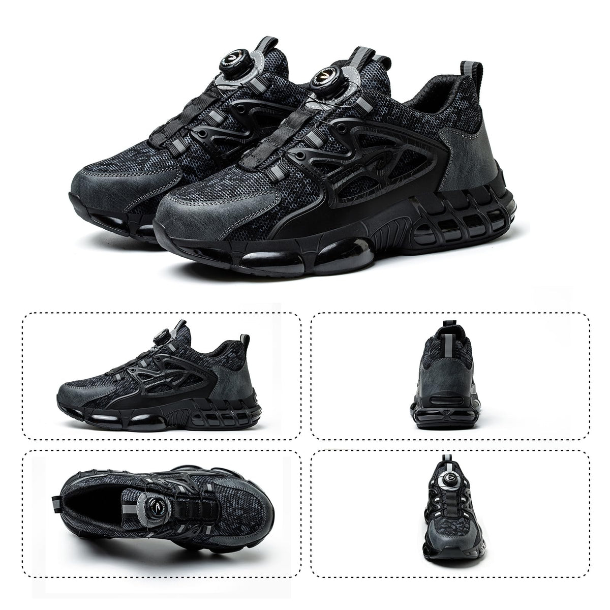 Chaussures de Sécurité Hommes Femmes Basket Respirante Antidérapante Légère Travail avec Embout en Acier 36-46 EU