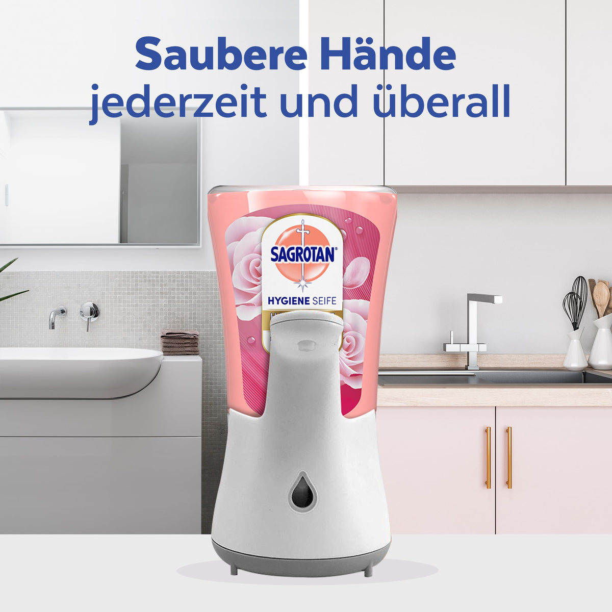 Sagrotan No‑Touch Nachfüller Aloe Vera – Handseife für den automatischen Seifenspender – Sanfte Reinigung für die Hände – Flüssigseife – 5 X 250 ml