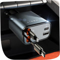 LISEN 84W Zigarettenanzünder USB C Einziehbares Auto Ladegerät Adapter