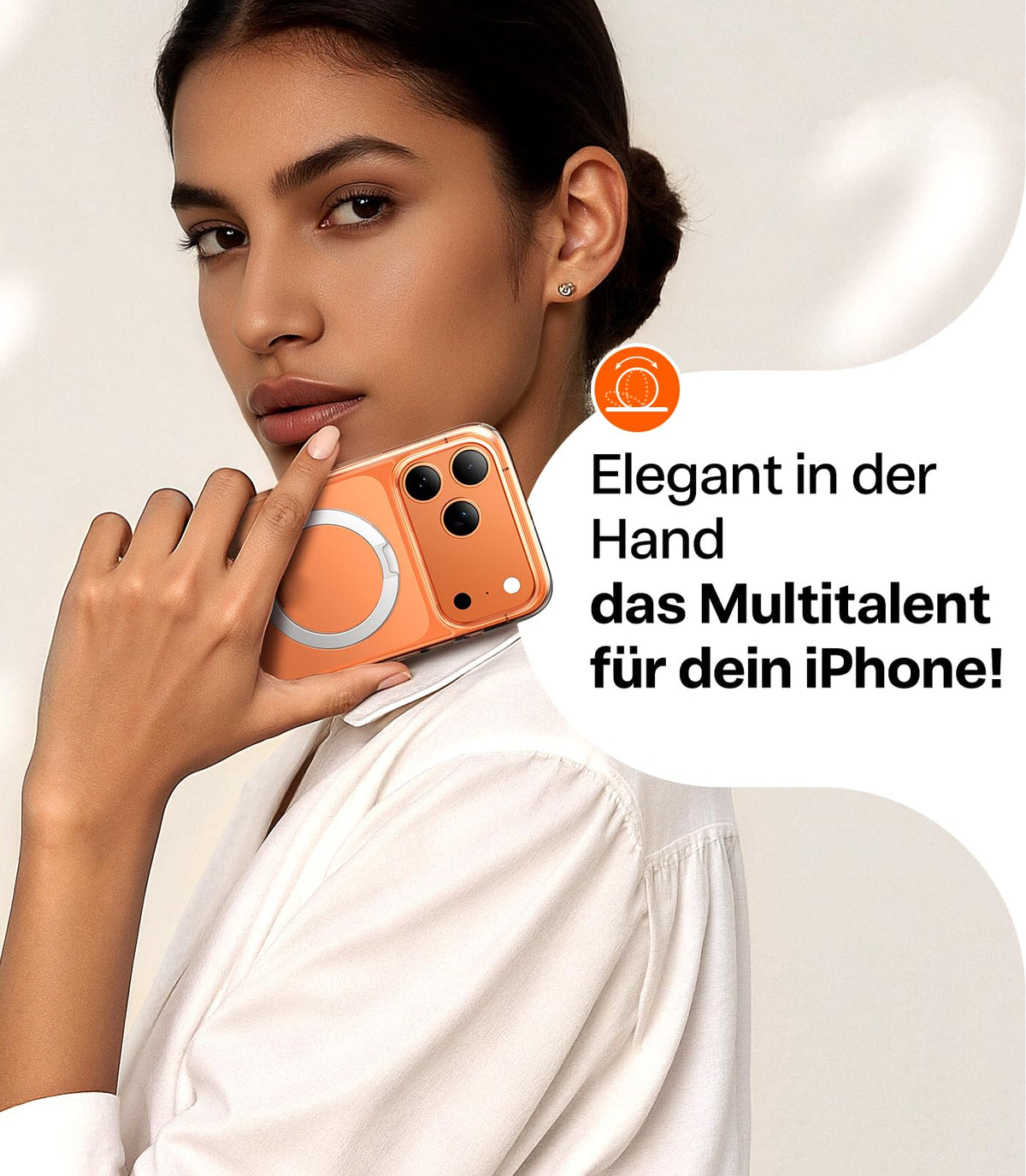 TORRAS Ostand Q3 Spin für iPhone 18 Pro Hülle für MagSafe 360°Stand Schwarz