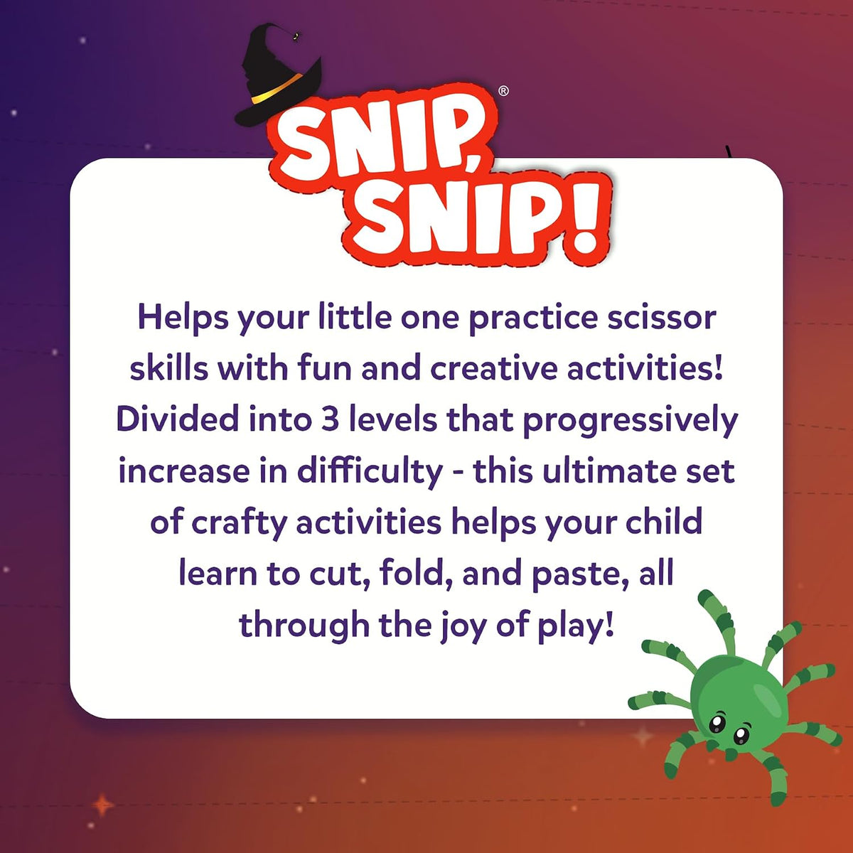 Skillmatics Snip Snip Halloween Craft, Scissor Skills, Felt Kits for Kids