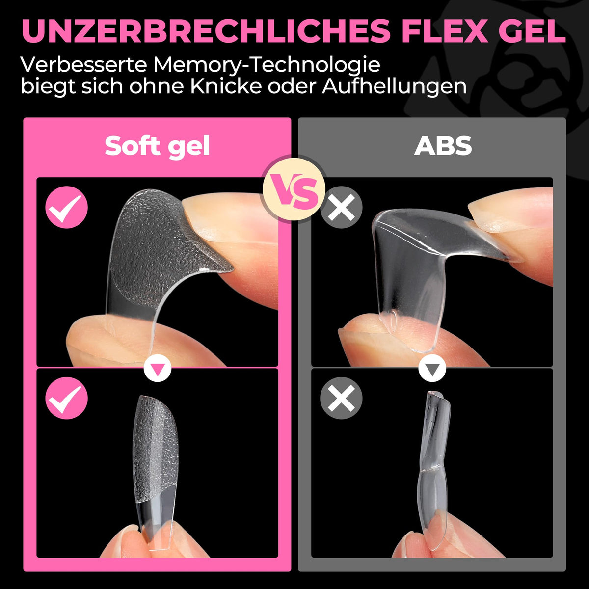 UNA GELLA Kurze Mandel Nail Tips 504 Stück