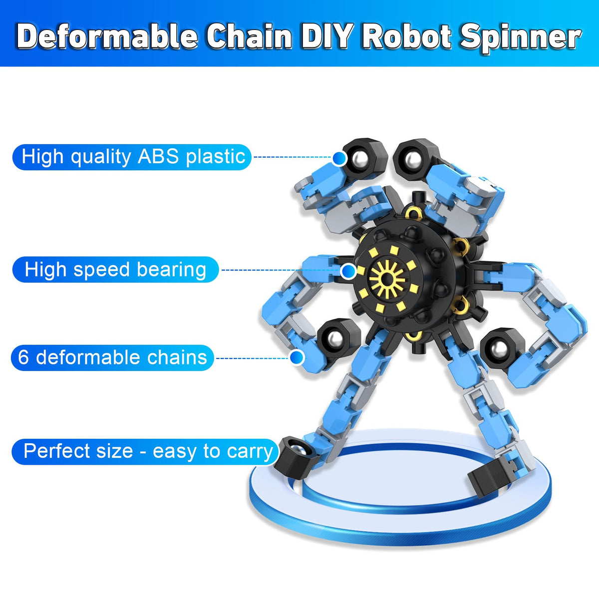 Transformable Fidget Spinners,30PCS Funny Sensory Fidget Toys for Kids