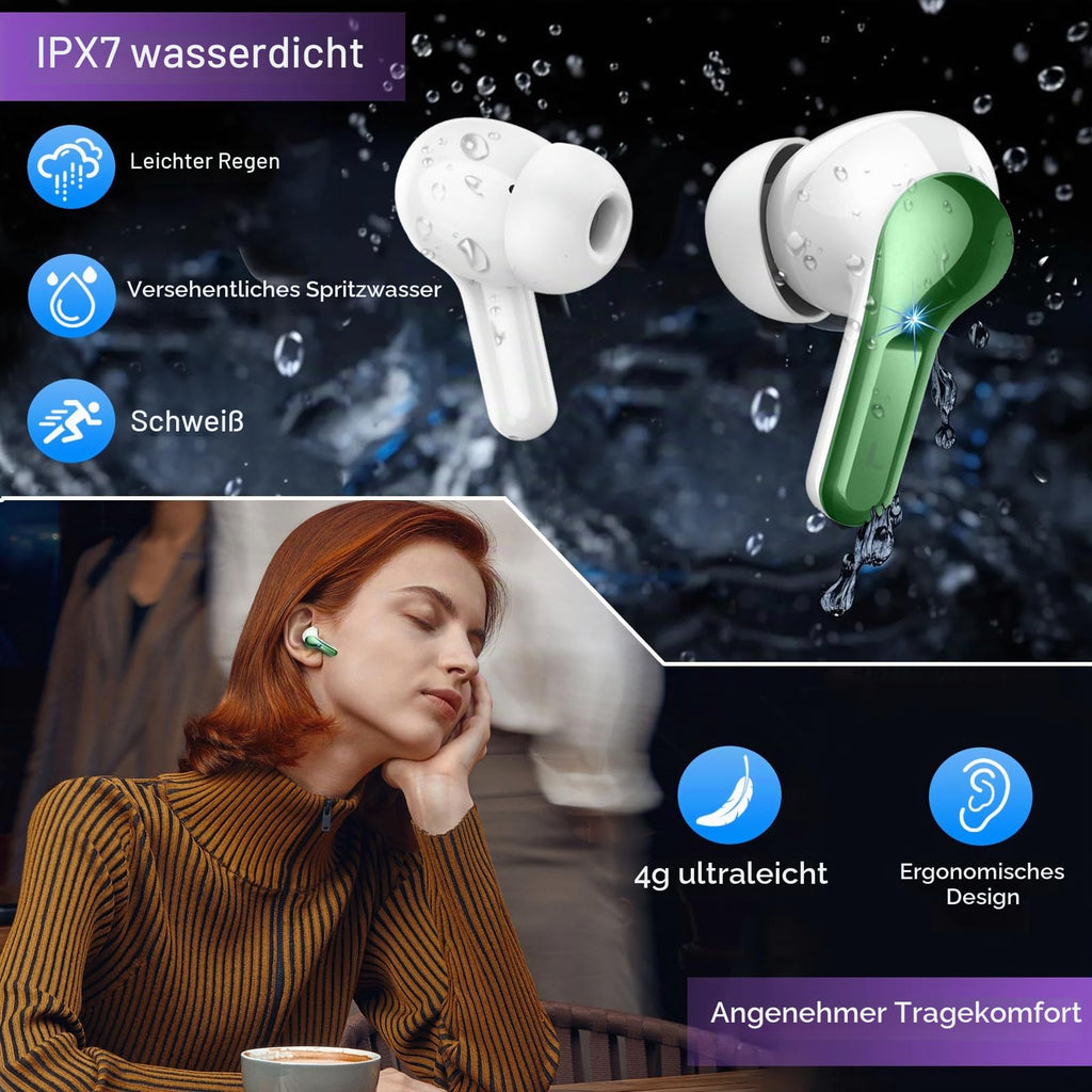 2026 Kopfhörer Kabellos Bluetooth 5.4 Kopfhörer, 6D-Stereo Ohrhörer in Ear