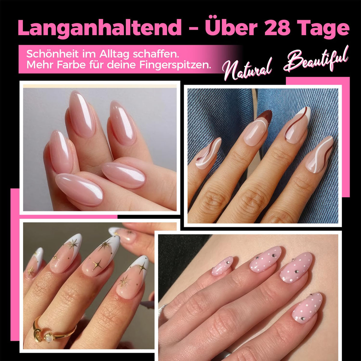 UNA GELLA Kurze Mandel Nail Tips 504 Stück