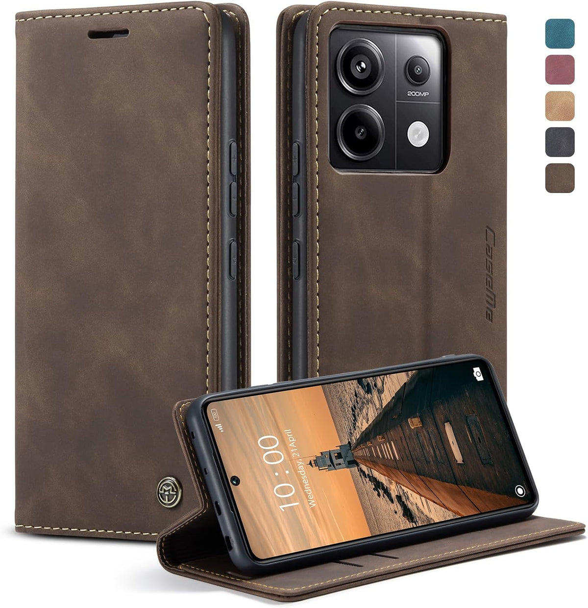 Handyhülle für Honor Magic 6 Pro hülle Premium PU klapphülle RFID Lederhülle Faltbare Schutzhülle Kartenfach Standfunktion Handytasche hülle Honor Magic 6 Pro 5G - Schwarz