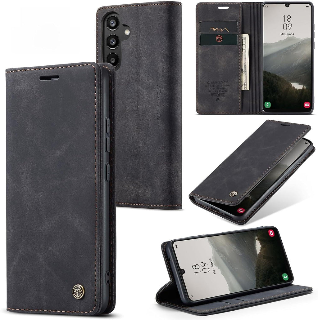 Handyhülle für Honor Magic 6 Pro hülle Premium PU klapphülle RFID Lederhülle Faltbare Schutzhülle Kartenfach Standfunktion Handytasche hülle Honor Magic 6 Pro 5G - Schwarz