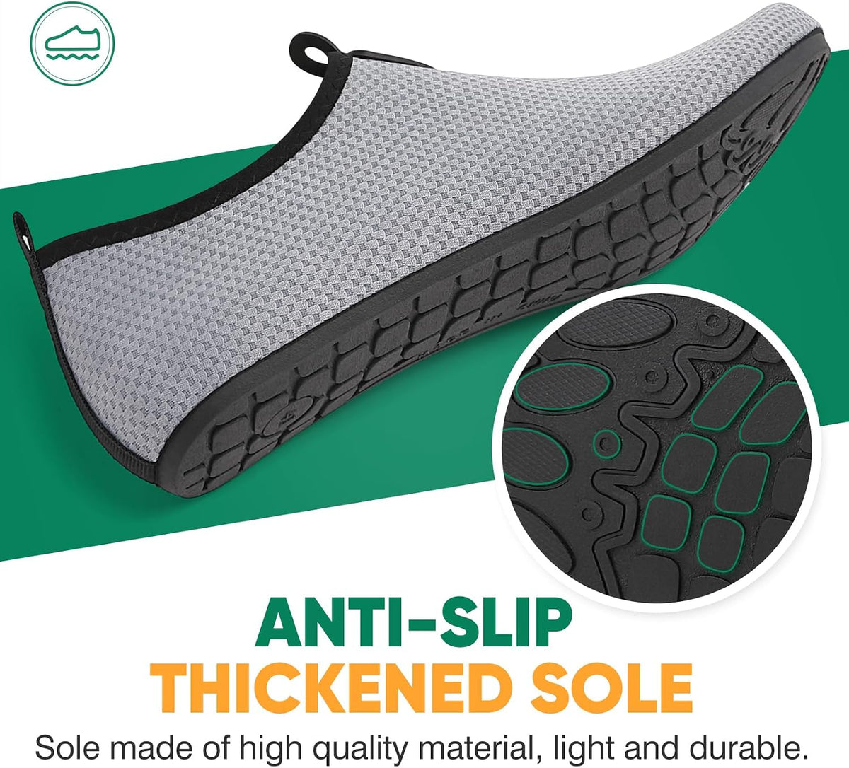 Water Shoes for Women Men Quick-Dry Beach Swim Socks with Non-Slip Sole