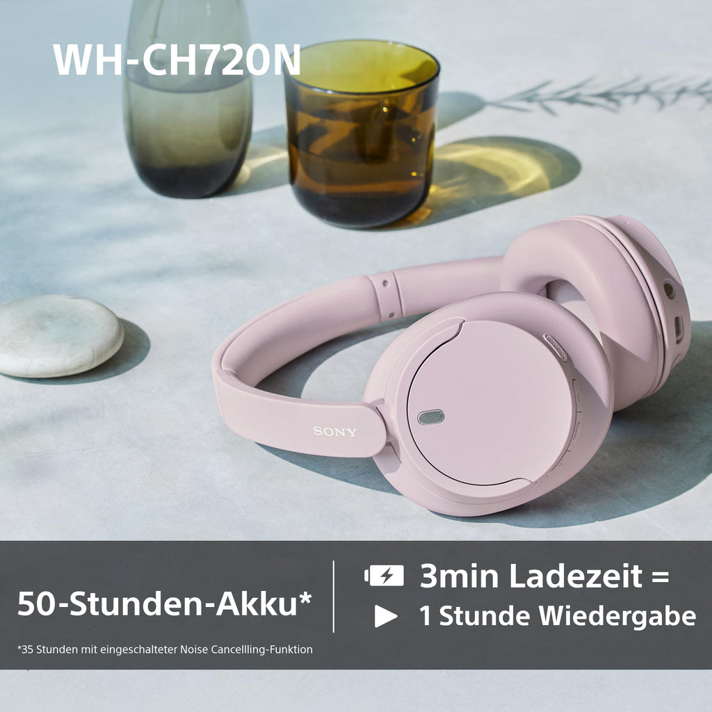 Sony WH-CH720N Kabelloser Bluetooth-Kopfhörer mit Noise Cancelling - bis zu 35 Stunden Akkulaufzeit und Schnellladefunktion - Schwarz