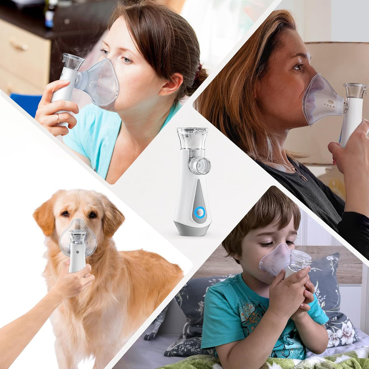 Inhalationsgerät, JOSSIS Ultra Leise Inhaliergeräte für Erwachsene, Kinder, Partikelgröße 1-5µm, Einstellbarer Sprühnebel, Aufladbarer Inhalator