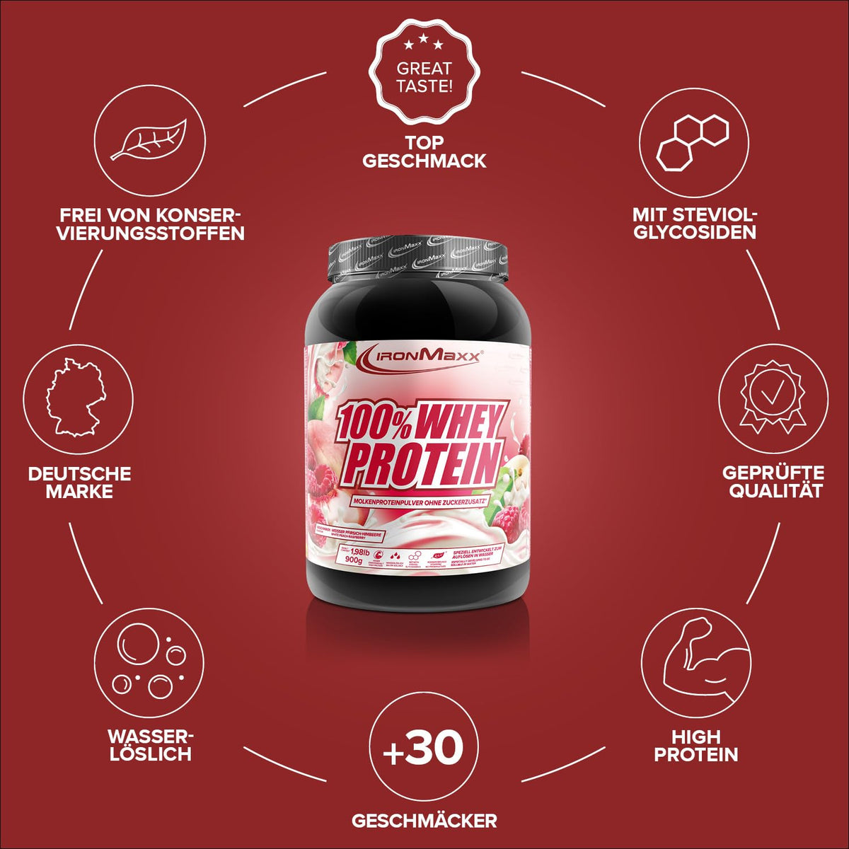 IronMaxx 100% Whey Protein Pulver - French Vanilla 500g Beutel | zuckerreduziertes, wasserlösliches Eiweißpulver aus Molkenprotein | viele verschiedene Geschmacksrichtungen