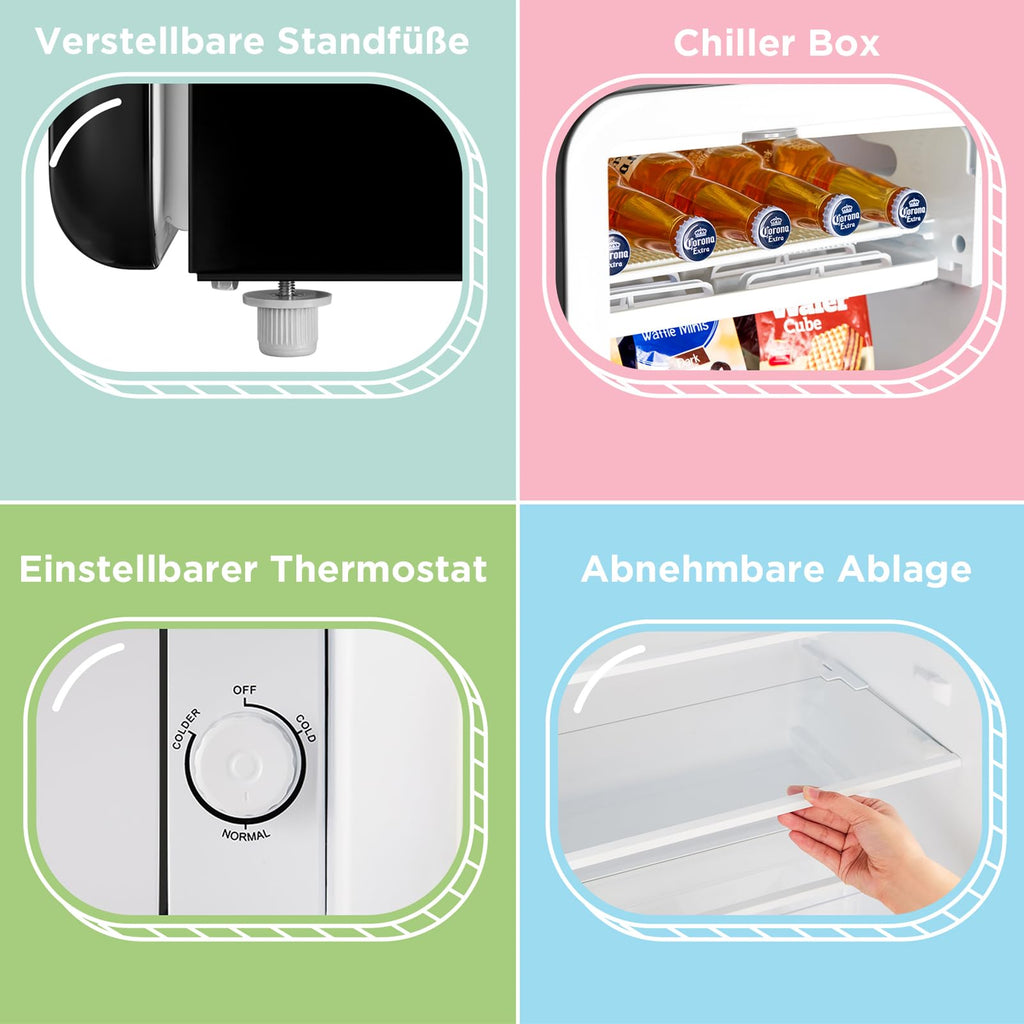 Comfee 113L kühlschrank mit gefrierfach, 35dB, Inverter Kompressor, EEK D