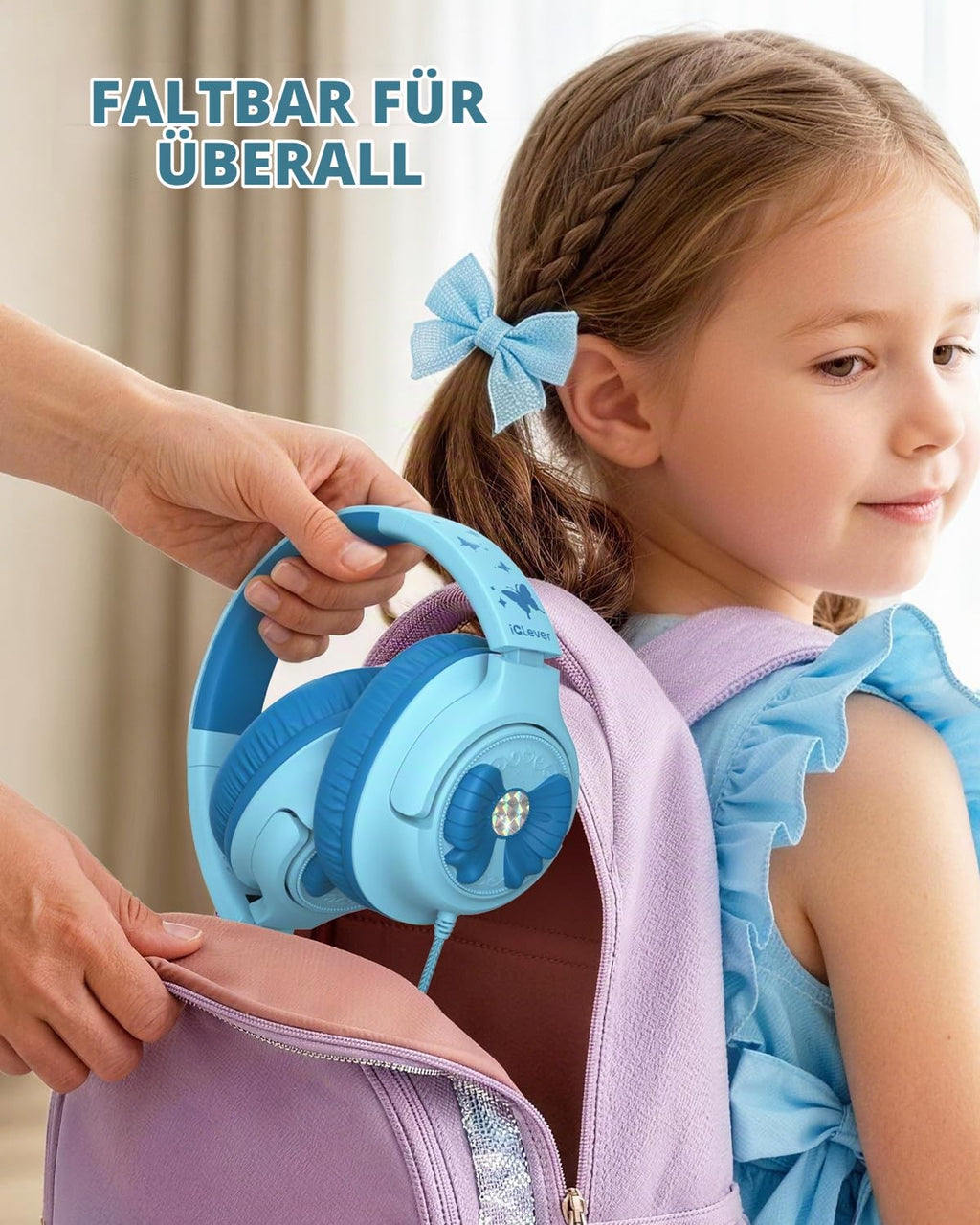 iClever HS26 Kopfhörer Kinder mit 3,5 mm Kabel für Schule/Tablet/Reisen