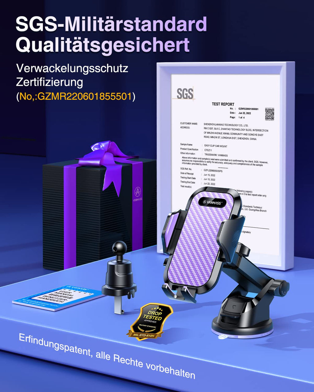 VANMASS 2026【Militär-Klasse】Handyhalterung Auto Upgrade【Stärkste Saugnapf & Lüftungshaken】4 in 1 Handy Halterung Auto 360° Drehbar Handyhalter Auto Armaturenbrett Scheibe Wand für iPhone Samsung usw