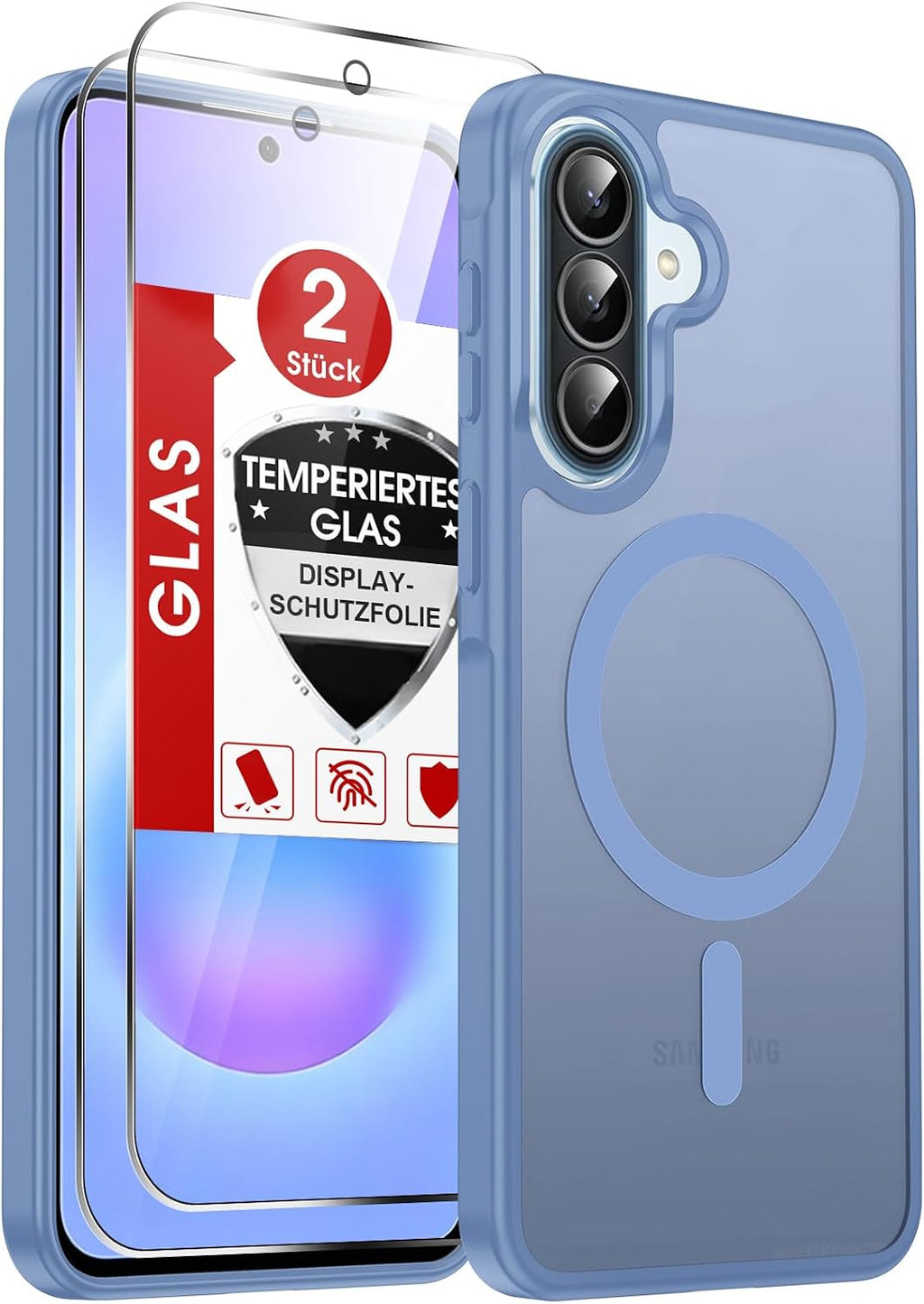 LeYi für Samsung Galaxy A06 4G Hülle für Magsafe mit 2X Panzerglas-Schwarz