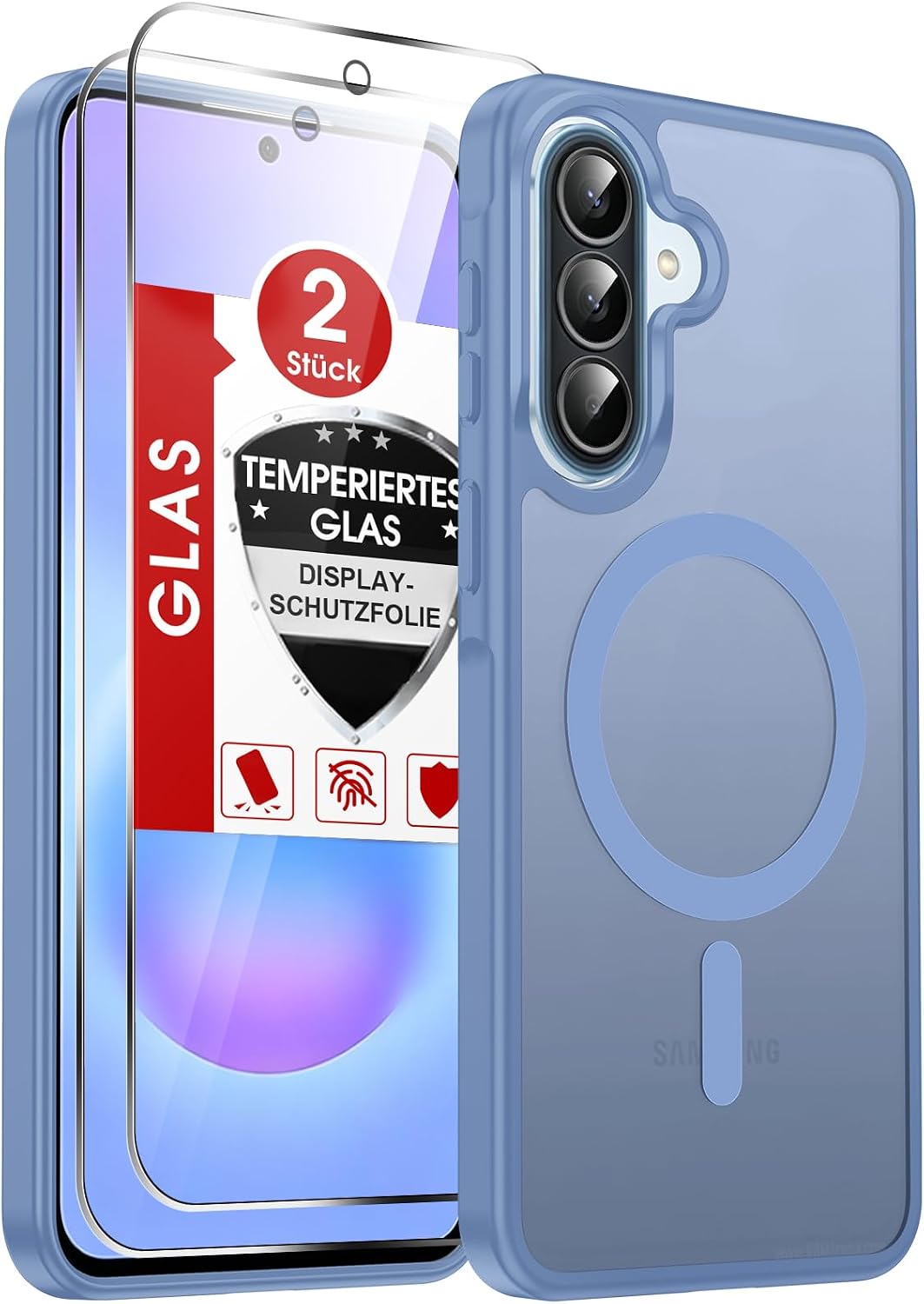 LeYi für Samsung Galaxy A06 4G Hülle für Magsafe mit 2X Panzerglas-Schwarz