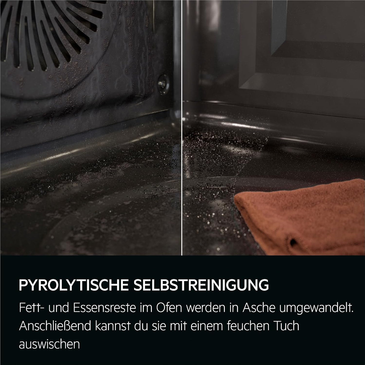 AEG Einbaubackofen, Serie 5 Ringheißluft: Gleichmäßige Garergebnisse auf 3 Ebenen, Pyrolyse Selbstreinigung, 45 Automatikprogramme, LED-Touchdisplay, Schnellaufheizung, Edelstahl, OU5PB40WSM