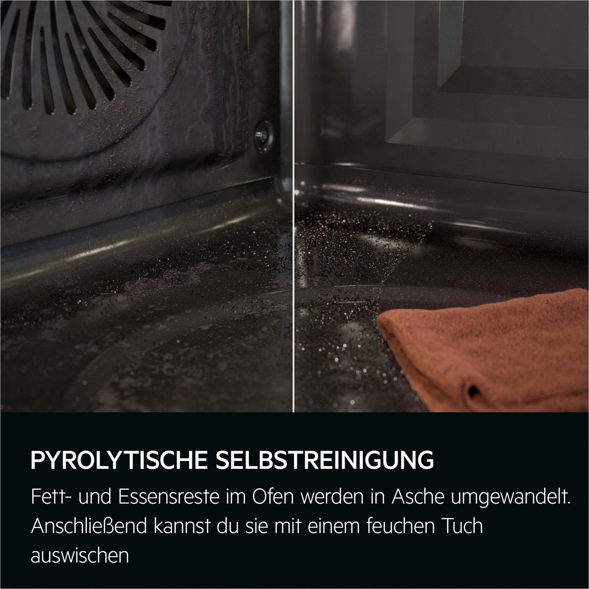 AEG Einbaubackofen, Serie 5 Ringheißluft: Gleichmäßige Garergebnisse auf 3 Ebenen, Pyrolyse Selbstreinigung, 45 Automatikprogramme, LED-Touchdisplay, Schnellaufheizung, Edelstahl, OU5PB40WSM