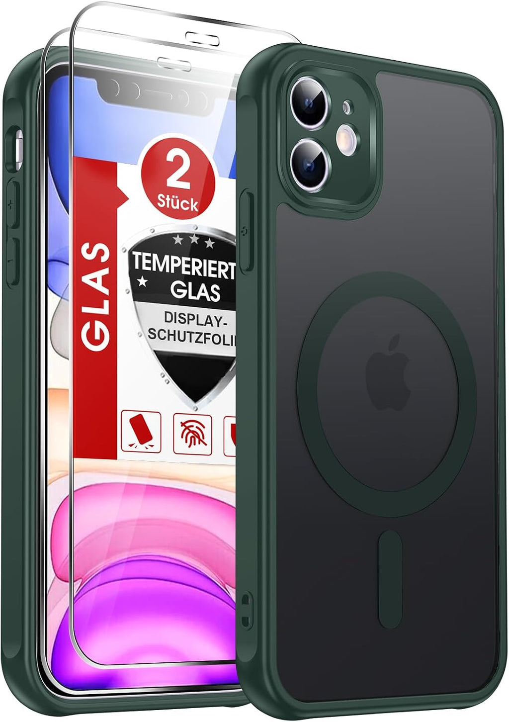 LeYi für Samsung Galaxy A06 4G Hülle für Magsafe mit 2X Panzerglas-Schwarz