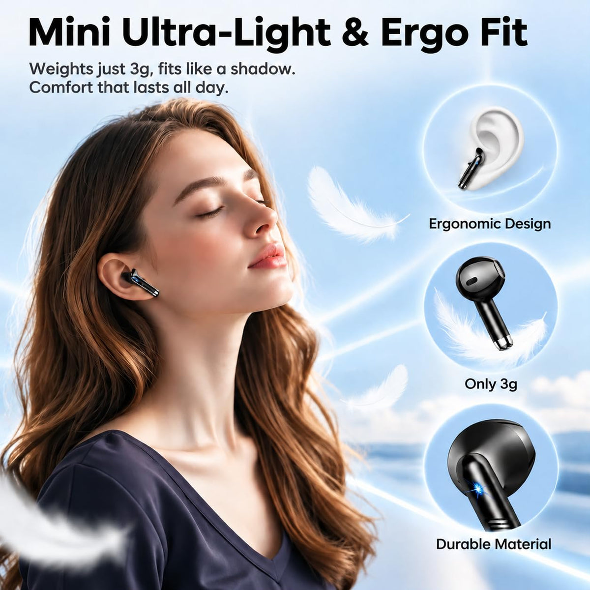 Drsaec Bluetooth Kopfhörer, In Ear Kopfhörer Kabellos Bluetooth 5.4