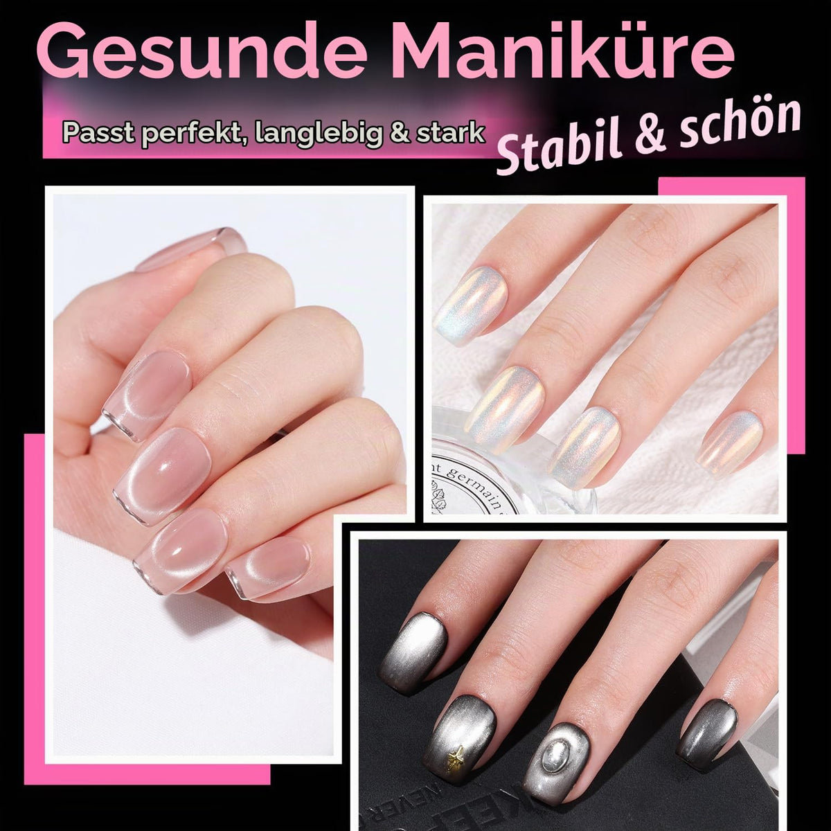 UNA GELLA Kurze Mandel Nail Tips 504 Stück