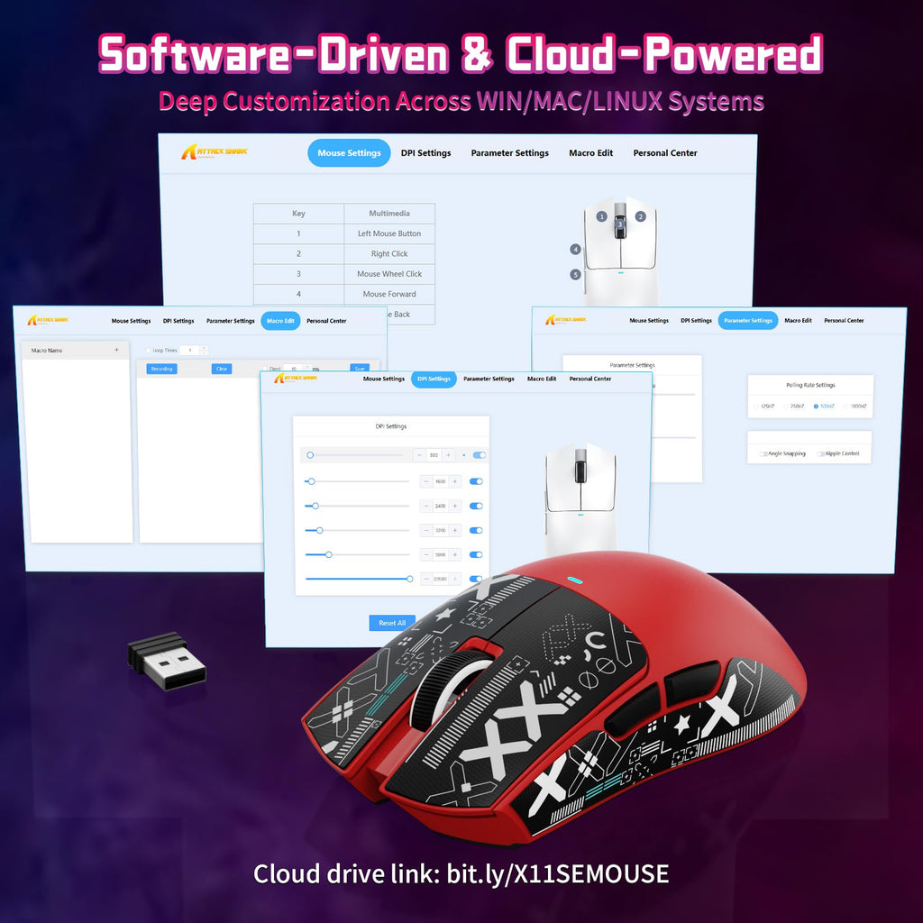 ATTACK SHARK X11SE Kabellose Gaming-Maus