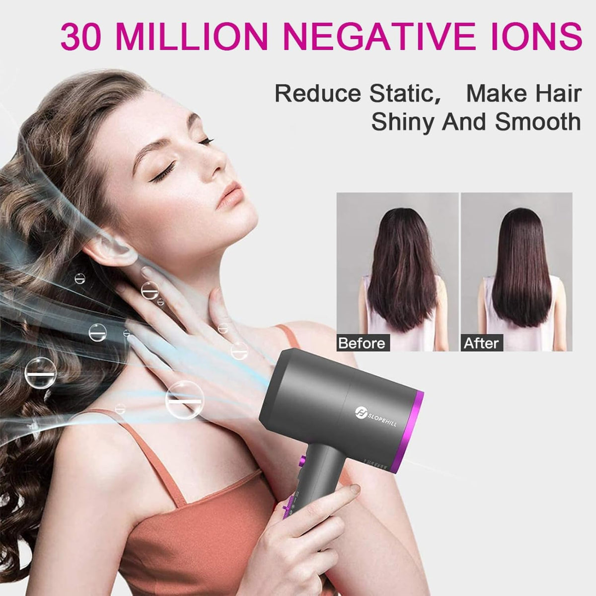 Ionen Föhn AC Motor 1800W Haartrockner slopehill Schnelltrocknen Hair Dryer