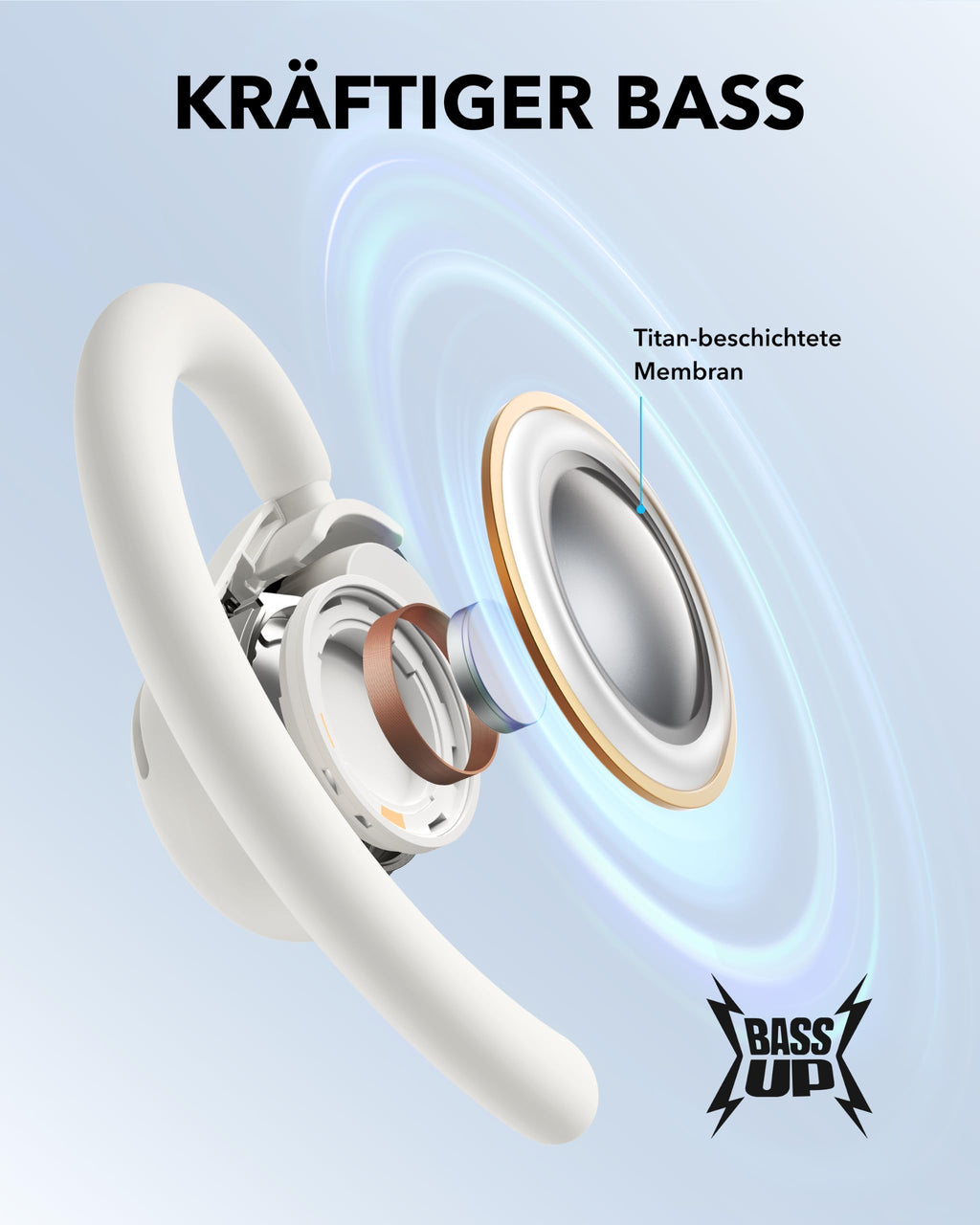 Soundcore by Anker V20i Open-Ear Kopfhörer verstellbare Ohrhaken, BT 5.4